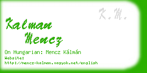 kalman mencz business card