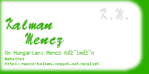 kalman mencz business card